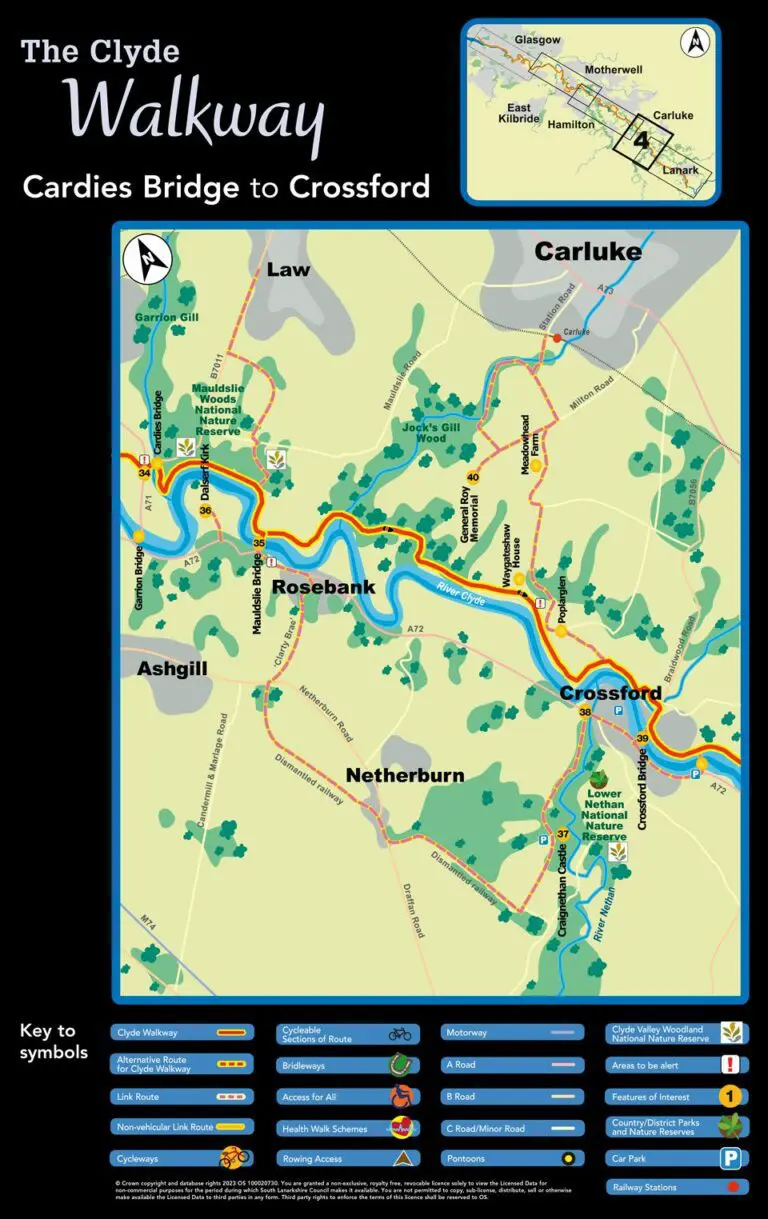 Clyde Walkway Map - Cardies Bridge to Crossford